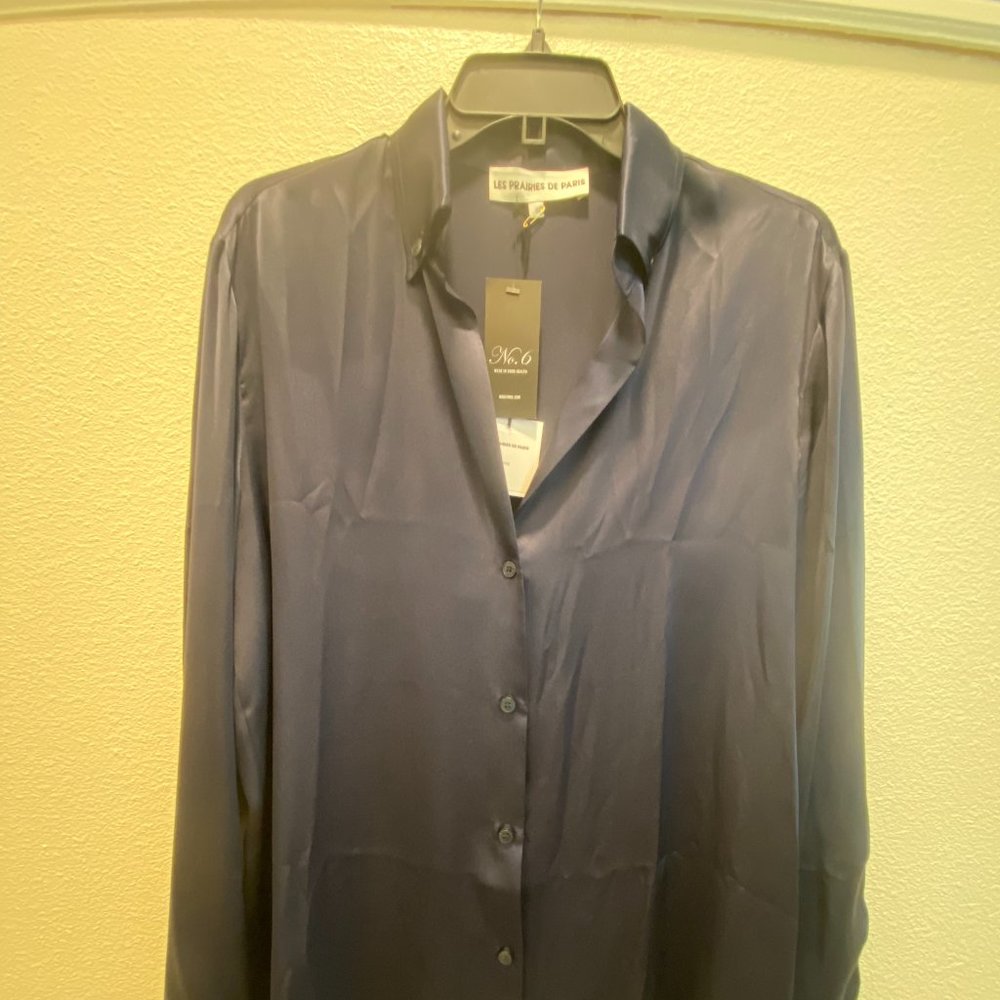 Les Prairies du Paris No.6 silk blouse new with tags